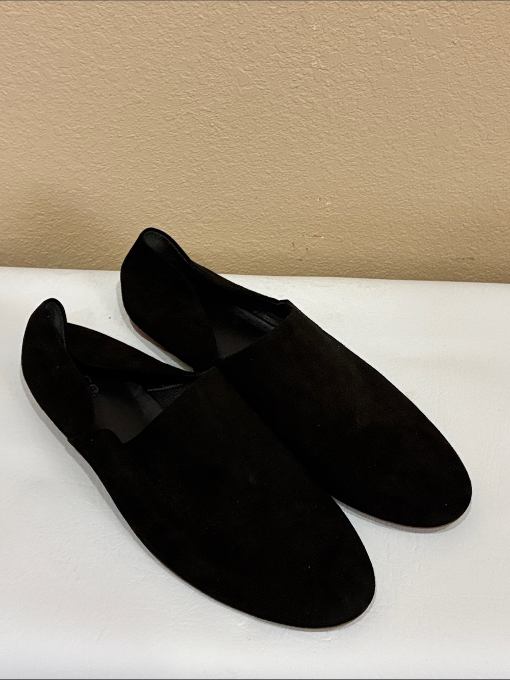 Vince Black Suede Slip-On Loafers